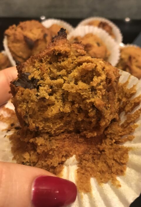 magdalenas, muffins de calabaza con chocolate, facil y rapido, caseras, saludable, sin azucar, sin azúcar