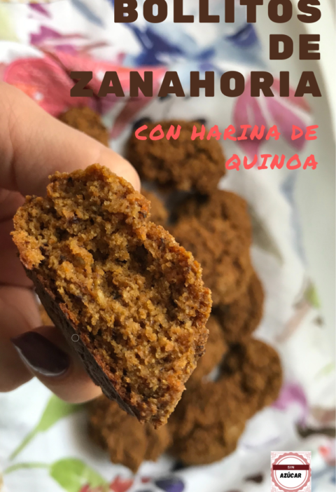 bollitos de zanahoria con harina de quinoa, facil y rapido en 10 min, sin gluten, postres caseros