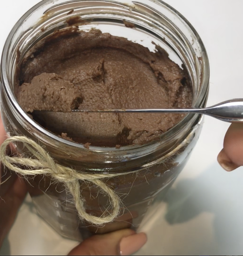 receta de hummus de chocolate saludable, con garbanzos, sin azucar