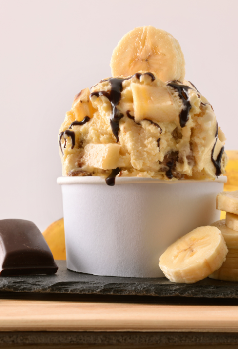 helado de platano y crema de cacahuete