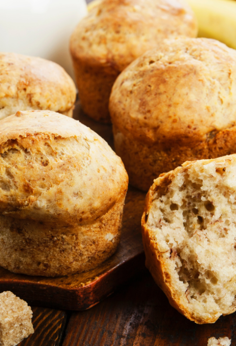 muffins de avena y platano